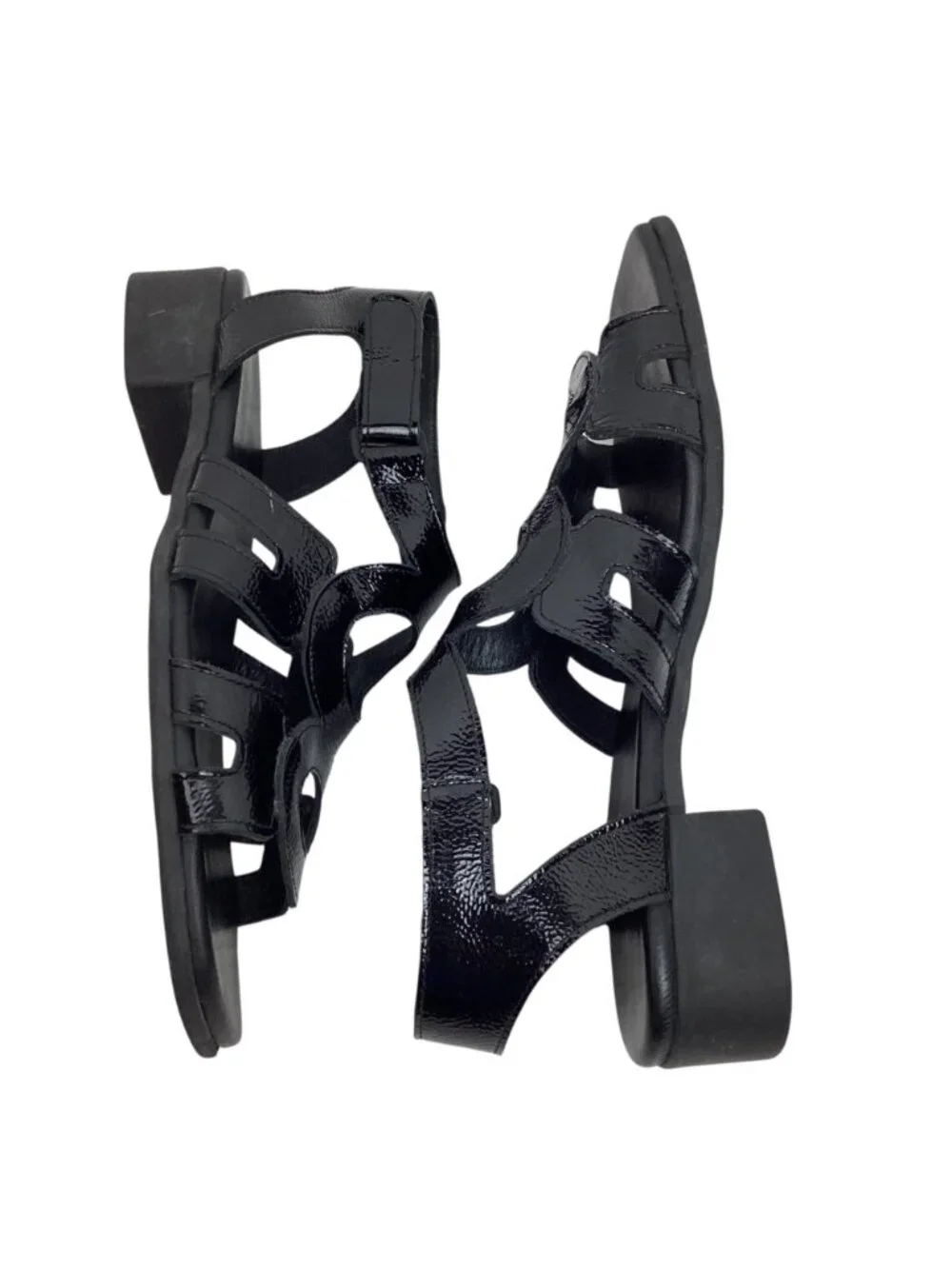 Arche Milyki Patent Leather Womens 41 Slingback Open Toe Sandals Black